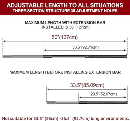 AceMining Sliding Door Security Bar,Heavy Duty Sliding Patio Door Lock Bar, 20-50inch Adjustable Multi-use Window Security Bars, Sliding Door Stopper,Black,1Pack