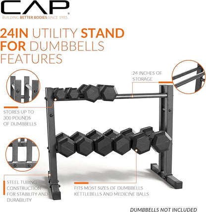 CAP Barbell 24" Utility Rack for Dumbbells, Medicine Balls and Kettlebells