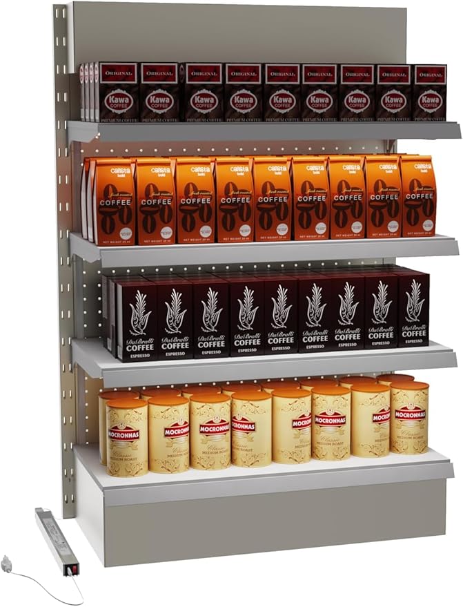 Gondola Shelving Lights 40" kit with 4 pcs 6000K Pure White LED Light Bars, LED Driver and Accessories Suits for Super Market Retail Display Shelves via Magnets to fit Under Shelf (40" 4PCS)