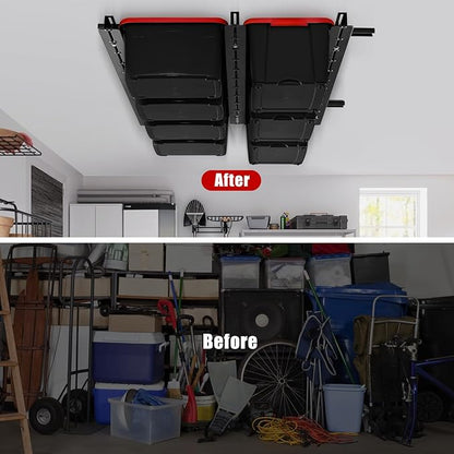 Ultrawall Overhead Garage Storage Racks, Adjustable Garage Ceiling Storage Rack, Heavy Duty Garage Organizer Hanging Storage Rack for Most Storage Bins/Totes/Container, 48" x 48"