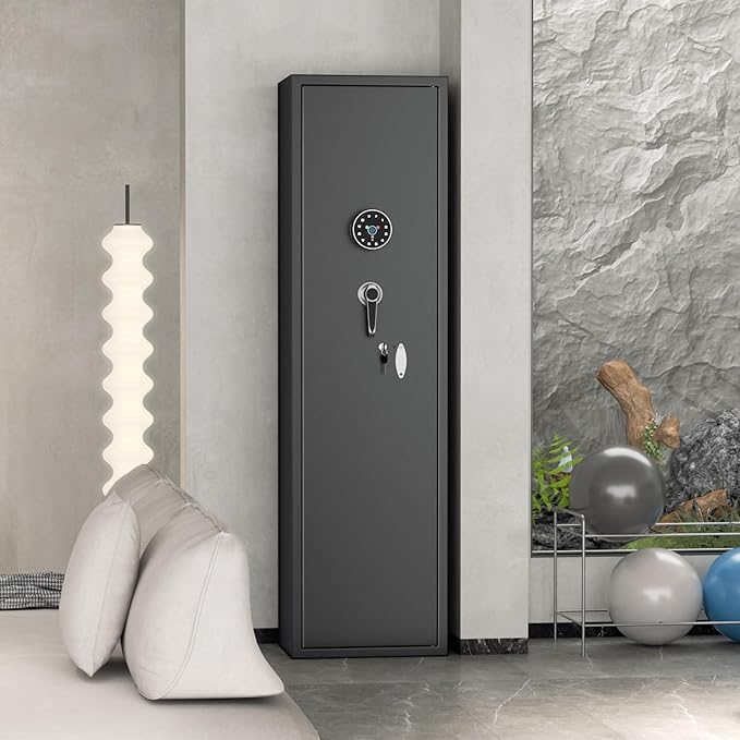 INTERGREAT 5-7 Gun Safes,Gun Safe for Rifles and Pistols,Shotgun Rifle Safe,Gun Safes for Rifle and Shotguns,Long Gun Cabinets with Fingerprint/Digital Keypad/Removable Shelf for Rifles Safes