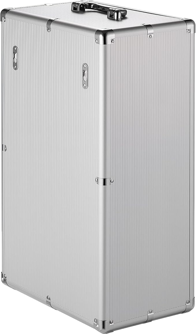VEVOR 36-Slot Cell Phone Locker – Silver Aluminum with Key Lock Portable Handle, Handwritten Tags, and Wall-Mount for Offices, Classrooms, Gyms
