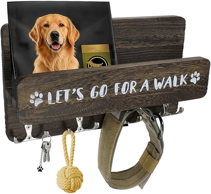Dog Leash Holder for Wall, Convenient Storage Dog Leash Hook, Keep Leashes Organized, Brown