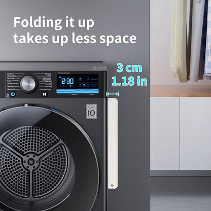 LEQ Clothes Drying Rack Magnetic Folding Shelf for Clothes and Towels, Magnet Rack Mount on Washing Machine Fridge, Durable Folding Rack for Laundry Room Bathroom Kitchen