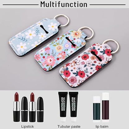 COOKOOKY Chapstick Holder Keychain Cute Lip Balm Keychain Holder with Clip
