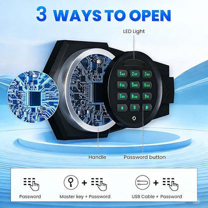 6.0 Cu Ft Large Safe Box Fireproof Waterproof, Money Safe With Mute Function and LED Light,Digital Keypad Home Safes with Deposit Slot & Dual Alarm System, Security Box for Money Valuables