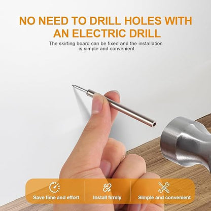 400pcs Double Head Skirting Nails with 4 Tools - Invisible Seamless Baseboard Screws for Solid Wood Trim, Double-Sided Installation