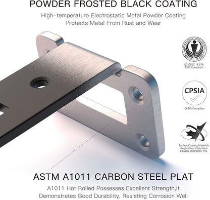 LEOPO Openwork 8 Inch 4-Pack Heavy-Duty Shelf Brackets, 1/5'' Thick Carbon Steel, Built-in LED Lights (3000K Warm White with Remote), 220LBS Load Capacity for Kitchen, Bookshelf, Display Case
