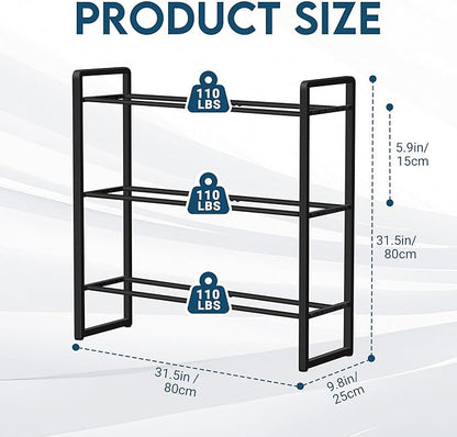 LOFTEY 3 Tier Adjustable Dumbbell Rack, 330 lbs Capacity Metal Weight Storage Rack, Space-Saving Home Gym Storage for Kettlebell & Free Weights, Dumbbell Stand Only