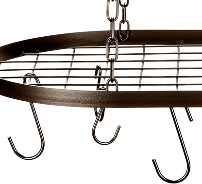 20 Inch Pots and Pans Organizer Hanging Rack Pot and Pan Organizer with 20 S Hooks for Home, Restaurant, Kitchen Cookware, Utensils, Books, Household(Bronze)
