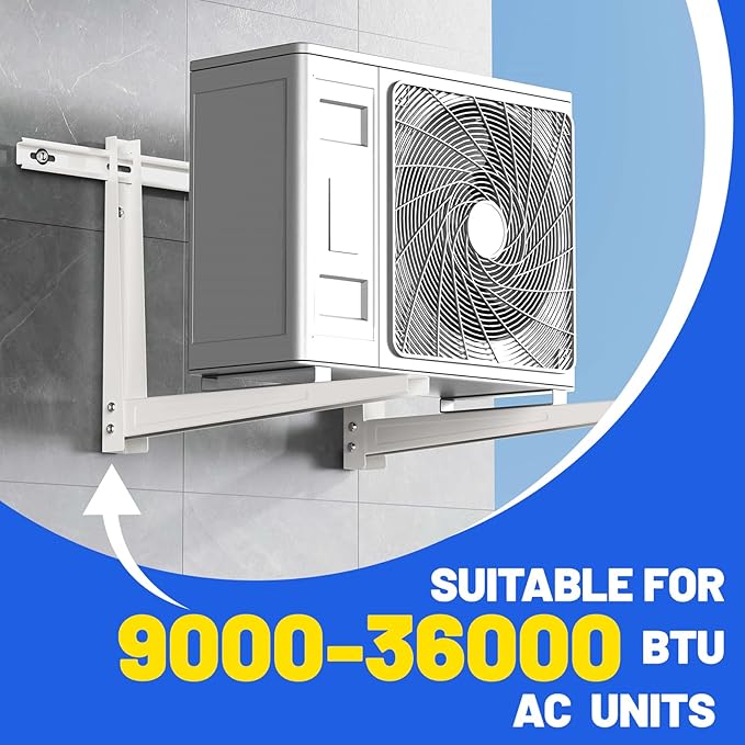 Mini Split Wall Mounting Bracket for Air Conditioner Heat Pump System Unit 9000-36000 BTU, Heavy Duty Foldable Support Bracket for for Ductless Mini Split, HVAC, Compressor