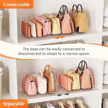 Lifewit Purse Organizer for Closet, Clear Handbags Storage Organizer, Adjustable Clutch Purse Storage Organizer Holder for Closet, 4 Pack Bookshelf Dividers for Sweater in Bedroom 35 x 24 cm/14 x 9.5