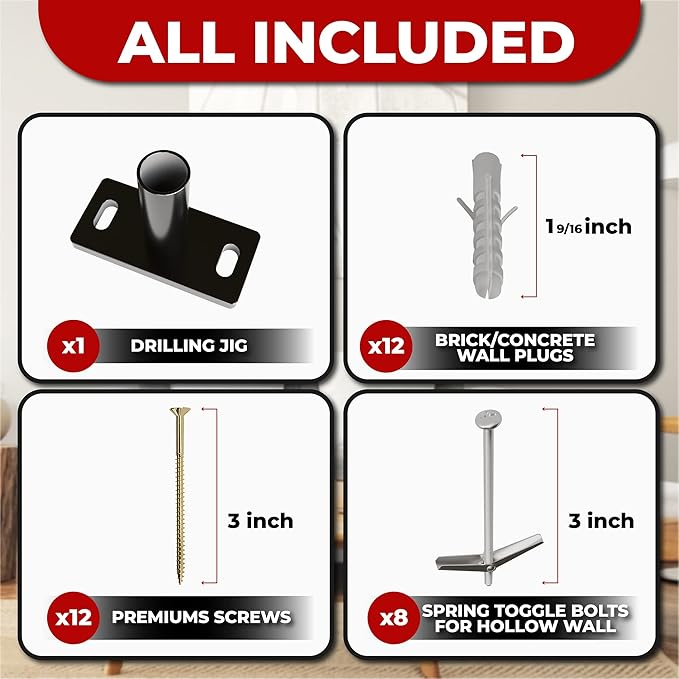 Set of 2 Floating Shelf Brackets 11 inch Multiple Mounting Location Baseplate/Heavy Duty Black Painted Mild Steel Bracket Hidden Wall Shelves Support Hardware Mount Kitchen/Nursery Decor (4 inch Rods)