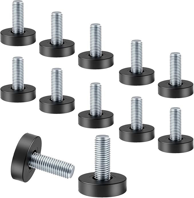 M6 Thread Leveling Feet, 12 PCS Furniture Levelers, Adjustable Furniture Feet Threaded Screw in, Table Levelers for Adjusting Individual Chair Legs