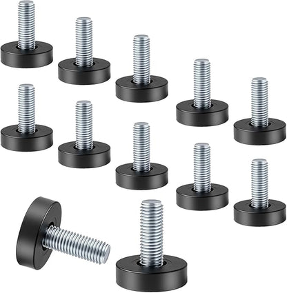 M6 Thread Leveling Feet, 12 PCS Furniture Levelers, Adjustable Furniture Feet Threaded Screw in, Table Levelers for Adjusting Individual Chair Legs