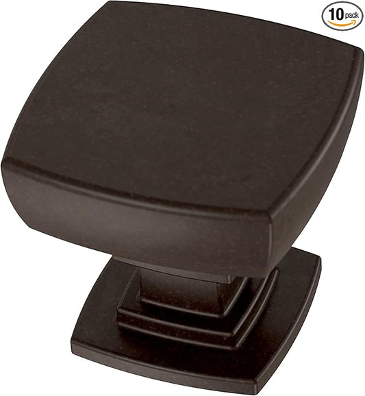 Franklin Brass (10-Pack) – Square Deep Bronze Cabinet Knobs for Dressers, Drawers, Kitchen Cabinet Door, Vanity, Furniture, Closet Knobs, 1-1/8 Inch | Parow