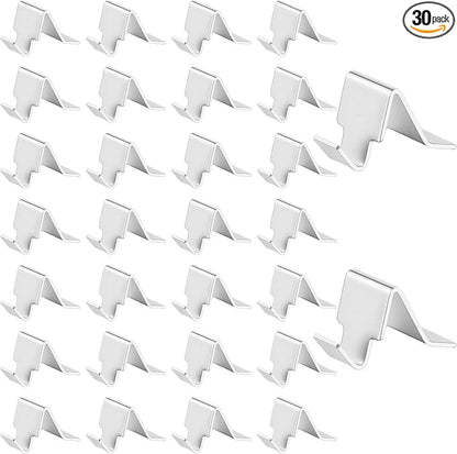 30 PCS Adjustable Cabinet Shelf Clips Stainless Steel Metal Shelf Clips Metal Bracket Clip Heavy Duty Wire Shelfs Clip Replacement Adjustable Shelving Brackets Pins for Kitchen Cabinet Sheving