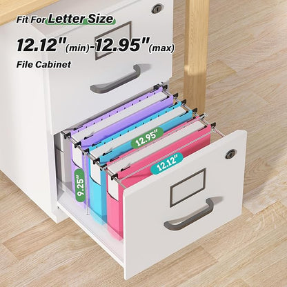 Ansook Extra Capacity Plastic Hanging File Folders Letter Size,Heavy Duty 2" Expanding Accordian Pocket with Black Insert Gasket, Filing Cabinet Folders,6 Pack Colored File Hanging Folders Organizer