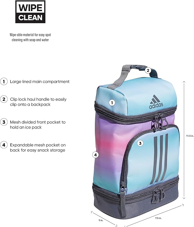 adidas Excel Lunch Bag – Insulated Cooler Lunchbox, 6L
