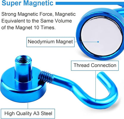 DIYMAG Magnetic Hooks, 30Lbs Strong Heavy Duty Cruise Magnet S-Hooks for Classroom, Fridge, Hanging, Cabins, Grill, Kitchen, Garage, Workplace and Office Etc, (20 Pack-Blue)