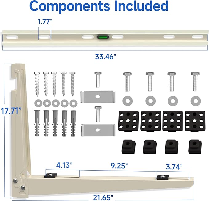 Mini Split Wall Mounting Bracket: Wall Mount Rack for 7000 9000 12000 18000 24000 30000 36000 BTU Mini Split Air Conditioner Units, Universal Outside Split System Mount Condenser Bracket, Max 550 LBS