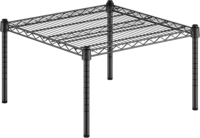 24" x 24" x 14" Black Epoxy Wire Storage Shelf, Dunnage Rack, Commercial 1 Tier Small Shelf
