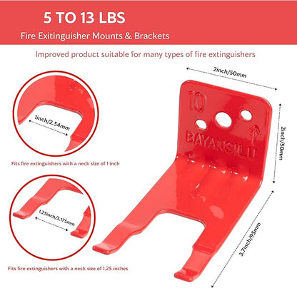 Universal Fire Extinguisher Bracket, Fire Extinguisher Mounts & Brackets (U Hook - 4 Pack)