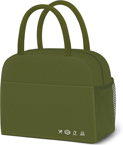 DALINDA Lunch Bag Lunch Box for Women Men Reusable Insulated Lunch Tote Bag High Capacity for Travel Work Picnic,army green
