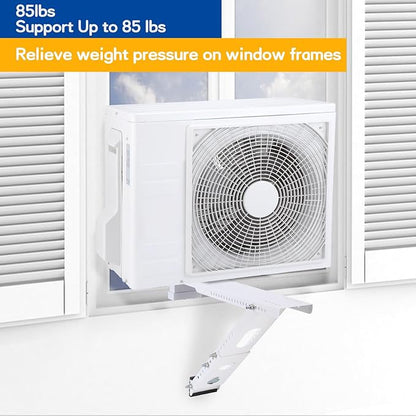 GNILLKO Window Air Conditioner Support Bracket, Support Up to 85 lbs, Universal for 5,000-12,000 BTU AC Units, Window AC Bracket Light Duty