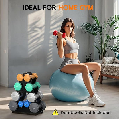 Dumbbell Rack Stand Only | Space-Saving Weight Rack for Home Gym, Hand Weight Rack Dumbbell Storage for Dumbbell Set (3-15 LB), Durable Metal Stand with Easy Assembly (Dumbell not Included)