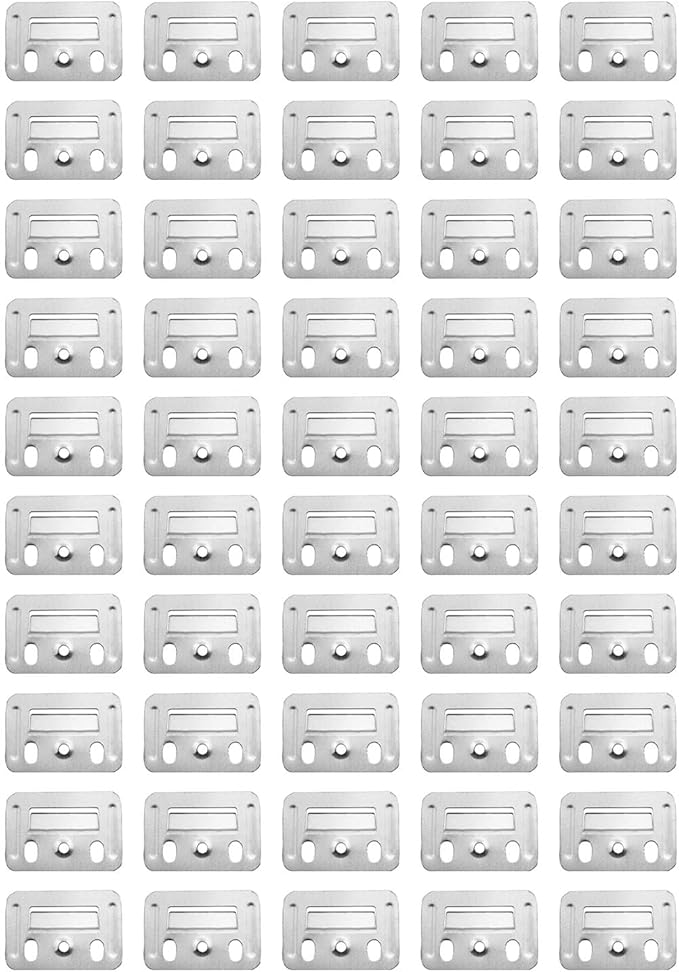50PCS PVC Buckle Stainless Steel Wall Mounting Clips Clip Fixing Plate Wall Buckle Interlocking Hanging Bracket Couch Clips Wall Panel Fixings Furniture Fixings Hanger Wall Panel Clips