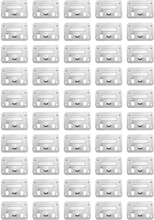 50PCS PVC Buckle Stainless Steel Wall Mounting Clips Clip Fixing Plate Wall Buckle Interlocking Hanging Bracket Couch Clips Wall Panel Fixings Furniture Fixings Hanger Wall Panel Clips