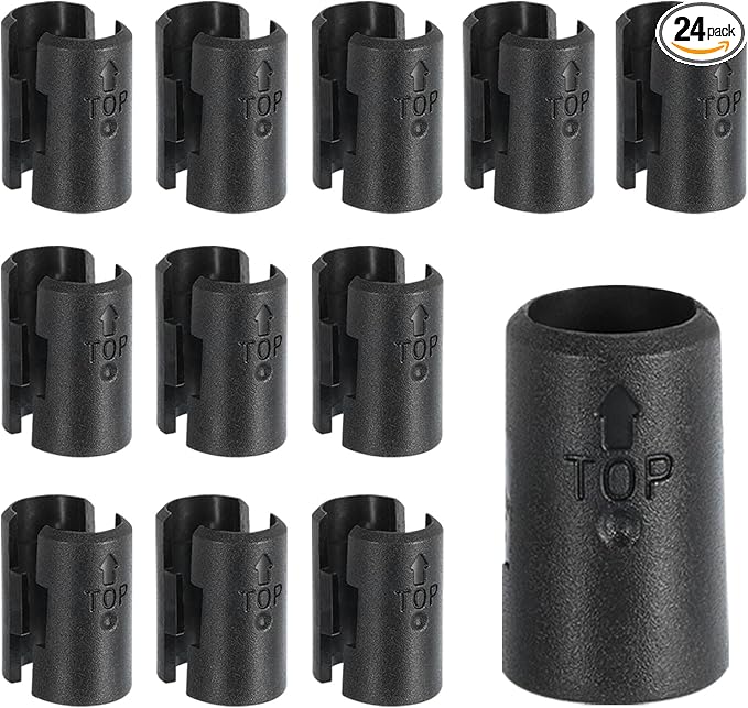 uxcell Wire Shelf Clips, 24pcs 1/2 Inch(13mm) Wire Shelving Lock Clips, Plastic Shelving Sleeves Replacements for Wire Shelving System(12 Pairs)