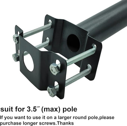 Light Pole Mount,20 Inch Length Solar Pole Mounting Bracket Extension Kit Wall Flag Black Metal Pipes Barn Light Fixture Antenna Adapter Outdoor Arm for LED Street Light (20 inches Black)