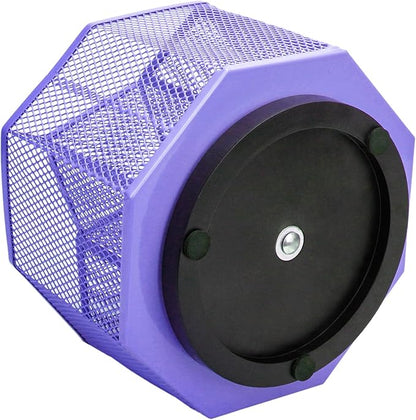 Annova Mesh Desk Organizer Rotate with 5 Compartments Spinning Tidy Candy/Pen Holder Office, Art Supply, Storage, Classroom, Home (Purple)