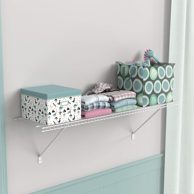 ClosetMaid Wire Shelf Kit with Hardware, 4 Ft. Wide, for Pantry, Closet, Laundry, White Vinyl Finish
