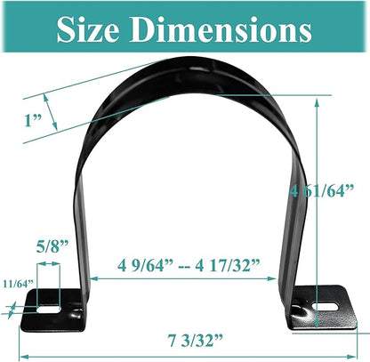 Dust Collection Hose and Pipe Holder Adjustable Hangers Bracket, Don’t Broken Like Plastic After Long Time, Durable Spray Iron, 5 PCS (Black, 4 Inch)