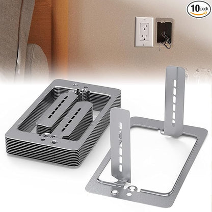 10 Pcs Low Voltage Mounting Bracket 1 Gang,Single Gang Drywall Brackets,Low Voltage Box Brackets for Drywall Outlet Cable Pass Through Wall Plates,Fixing Loose Outlets or Adding New Outlet