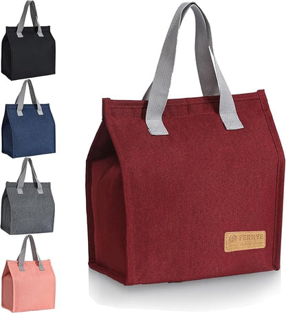 Lunch Bag for Women/Men,Waterproof Reusable Portable Lunch Tote,Lunch Box Bag.Thermal Cooler Bag Ideal for Work/Party/l/Travel/Picnic(Light Red)