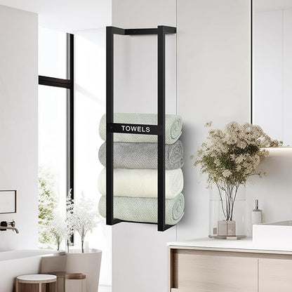 Towel Rack for Rolled Towels, Wall Mounted Bathroom Towel Rack, Wall Mounted 31 inch, Towel Rack for Rolled Towels for Modern Storage