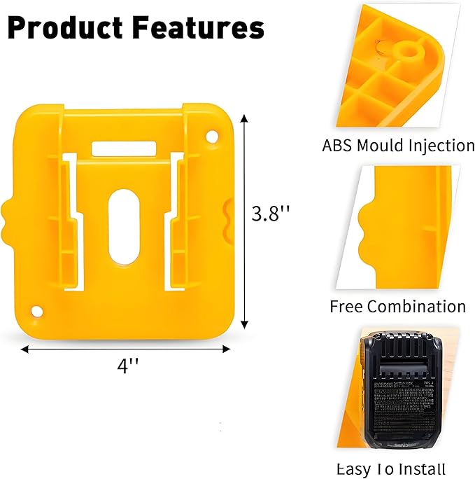 10pc Tool Holders and Battery Holder for Dewalt 20V 60V Wall Mount Hanger Battery Drill Tool Storage Shelf with Screws