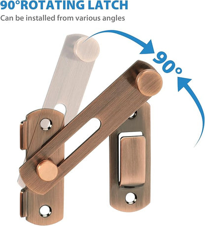 Alise 4 inch Flip Latch Gate Latches, Safety Door Lock for Barn Wood Fence Sliding French Doors,Heavy Duty SUS304 Stainless Steel Gate Hardware Red Bronze MS9500-R
