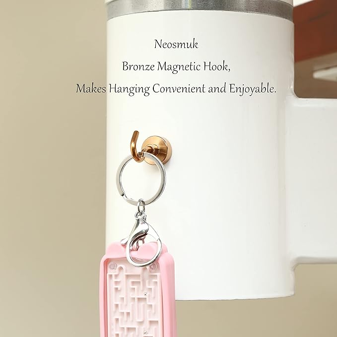 Neosmuk Magnetic Hooks,30lb+ Heavy Duty Earth Magnets with Hook for Refrigerator, Extra Strong Cruise Hook for Hanging, Magnetic Hanger for Cabins, Grill (Bronze, 10 Pack)