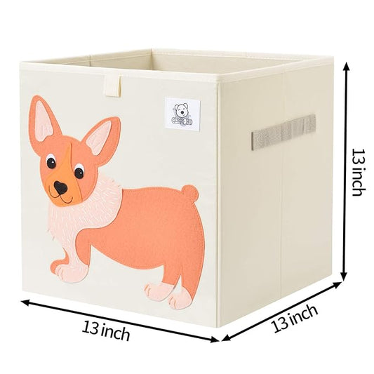 CLCROBD Foldable Animal Cube Storage Bins Fabric Toy Box/Chest/Organizer for Toddler/Kids Nursery, Playroom, 13 inch (Dog)