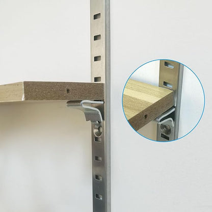 Xadnitu 10 Pieces 34" Shelf Pilaster Tracks, Adjustable Shelf Bracket Rails with Mount Screws for Cabinet, Closet, Shelves Storage and Organization, Shelf Clips Not Included