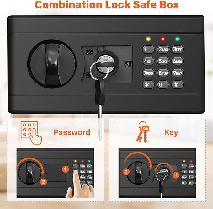17.7" Tall Wall Safes Between the Studs 16" Centers, Hidden Wall Safe with 2 Removable Shelf & Hidden Tray, In Wall Mount Safe for Money, Jewelry, Passport, Valuables