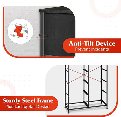 WLIVE Tall Dresser for Bedroom with 10 Drawers, Chest of Drawers, Dressers Bedroom Furniture, Black Dresser with Fabric Bins for Closet, Hallway, Living Room, Entryway