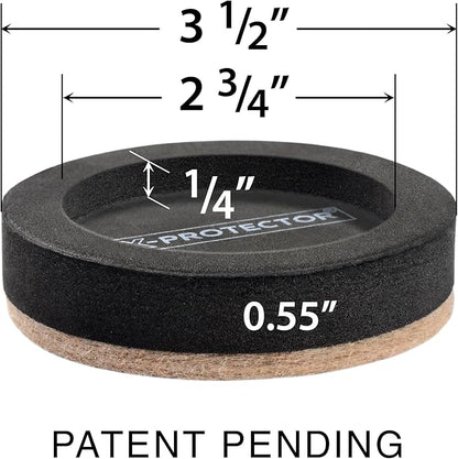 Felt Furniture Sliders for Hardwood Floors X-PROTECTOR 16 PCS 3 ½” - Furniture Slider with Unique Design - Heavy-Duty Furniture Movers for Hard Surfaces - Felt Sliders - Move Your Furniture Easily!