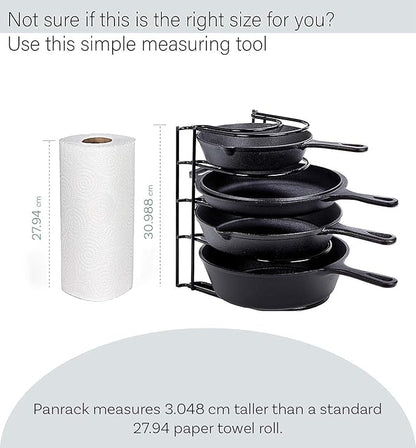 Cuisinel Heavy Duty Pots and Pans Organizer Rack - 12.2"-Inch Tall - 5 Tier Rack - Holds 50 LB - Cast Iron Skillets, Griddles, Shallow Cookware - Space Saving Kitchen Storage - No Assembly Required