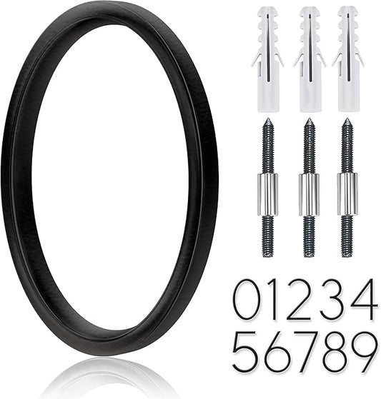 5" Stainless Steel Floating House Number, Metal Modern House Numbers, Garden Door Mailbox Decor Number with Nail Kit, Coated Black, 911 Visibility Signage (0)